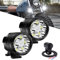 Biqing Feux Additionnels Moto,20W Phares LED de Moto Projecteur Avant Feux de Brouillard Supplémentaires avec Interrupteur Motos 12V 24V