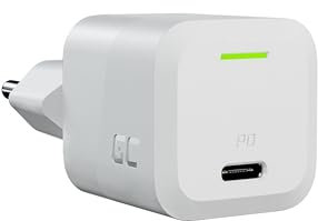 USB C Ladegerät Weißes Green Cell GaN 33W 1 Port USB Handy Schnellladegerät Power Adapter mit PowerDelivery Schnell Netzteil Ladestecker Wandladegerät für Laptops MacBook iPhone Tablet Android Handys