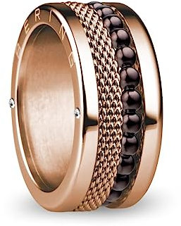 BERING Austauschbar Ringkombination für Damen in Rosé Gold & Braun mit einzigartigem Twist- & Change System, Donube