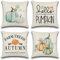 Artscope 4 Stück Kissenbezüge 50x50cm Herbst-Thema Kissenbezug Kürbis Dekokissen Kissenhülle Wurfkissenbezug Couchkissen Fallkissen für Sofa Auto Schlafzimmer