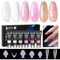 Beautilux Poly Nail Gel Kit, 6 Farben 15g Poly Nagel Gel Starter Set, Rosa Weiß Transparent Gold Glitter Acrylgel Tube für Nägel