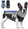 Eyein Hundemantel Winter, Wasserdichter Fleece Hundemantel mit Geschirr für kleine, mittlere und große Hunde, reflektierende verstellbare Welpenweste für Spaziergänge im Freien (Blau, L)