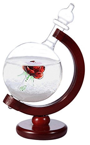 Mermshy Schoene Wettervorhersage Kristall Sturm Glas Basis Globus Form Schreibtisch Ornamente fuer Dekoration Weihnachtsgeschenke