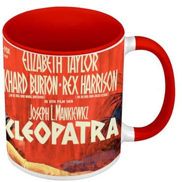 Tasse Farbe Premium Qualität rot – Cleopatra Altes Filmplakat Retro Poster Vintage Kino – Tasse mit Henkel und farbigem Innenraum
