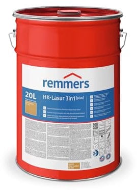 Remmers HK-Lasur 3in1 [plus] eiche rustikal, matt, 20 Liter, Holzlasur, Premium Holzlasur außen, 3fach Holzschutz mit Imprägnierung + Grundierung + Lasur