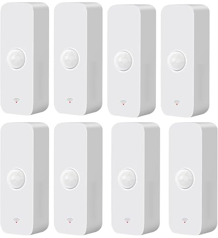 WiFi PIR Motion Sensor, Wireless Motion Detector, Alexa Motion Sensor Alert, Smart Home Presence Sensor Work with Alexa, Echo Devices (8 Pack)