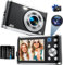 YOODEE Digital Camera, AutoFocus 4K Vlogging Camera with Dual Camera 48MP 16X Digital Zoom Kids Compact Camera with 32GB Memory Card Portable Point and Shoot Cameras for Teens Beginner (Black)