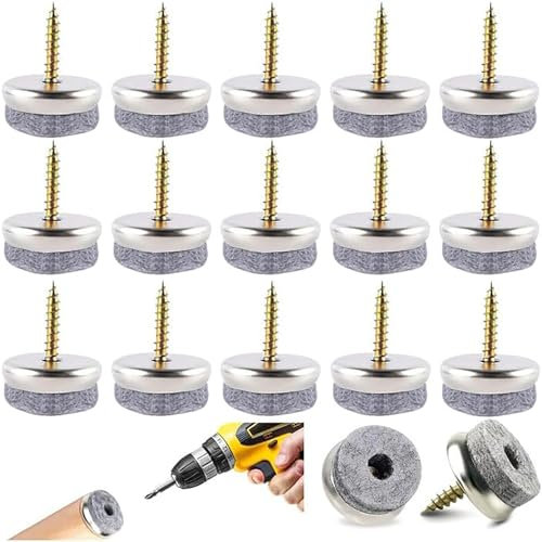 32 Stück Filzgleiter Schrauben,28 mm Möbelgleiter Filzgleiter für Stühle, Stuhlgleiter Filzgleiter Nagel,Filzgleiter zum Schrauben für Schützen Sie Böden und Möbelbeine und beseitigen Sie Lärm