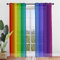 ENEN 2er Set Scheibengardinen 3D Regenbogen Halbtransparent Bistrogardine, Schlaufengardinen Gardinen Küche, Türgardine für Küche Wohnzimmer Landhaus (55x95cm,Buntes)