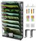 HIHOBDAY Zeitschriftenhalter mit 9 Ebenen, Wandmontage, Zeitschriftenhalter, Mental Mesh Zeitschriftenständer zum Aufhängen, A4 Bürowand-Organizer, Wandordner, Schreibwaren-Organizer für Büro