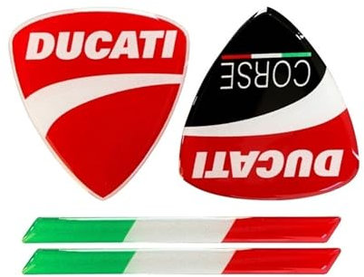 QISUO Motorrad 3D Gel Aufkleber Ducati Corse Helm Emblem Logo Schwarz Natur Epoxidharz Motorradzubehör Aufkleber