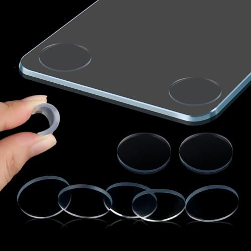 60 Stück Rund Antirutsch Pads, 25 X 2mm Elastikpuffer Transparent, Nicht Klebende Anti Rutsch Pads, Gummi Glastischplatte Greifer Silikon Punkte für Esstische, Couchtische, Schneidebretter