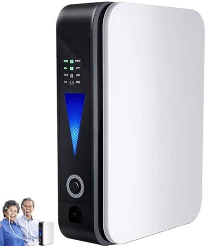 Amhuui Concentrador de oxígeno portátil, 3L / min Dispositivo de oxígeno portátil Máquina de oxígeno Ajustable Trabajo silencioso para Uso doméstico y de Viaje Purificador de Aire para automóvil