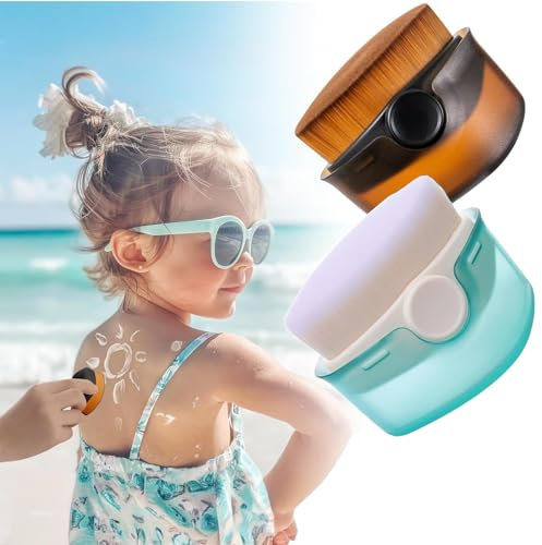 2 Stück Sonnencreme Applikator, Sonnenschutzpinsel-Set mit Schutzkappen, Sonnenschutzlotion Applikator, Einfach Anzuwendendes Körperlotion-Applikator, Reise-Sonnencreme Pinsel (A)