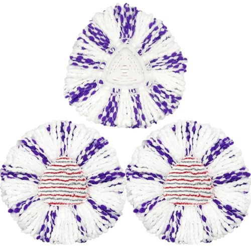 HomeTimes Mop Replacement Heads for Vileda Turbo EasyWring Microfibre Replacement Mop Heads Deep Cleaning for All Floors and Surfaces, Pack of 3