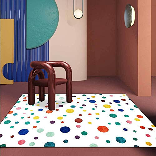 juofbwas Wohnzimmer Große Teppich Kurzflor rutschfest Waschbar Teppich Schlafzimmer Esszimmer Raumdekoration Teppich Cartoon Aquarell Punkte bunt 200 x 300 cm