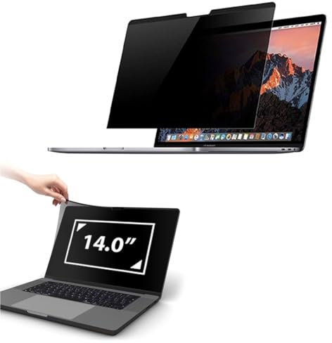 HP/Dell/Acer/Lenovo/ThinkPad/Samsung/Asus/Sony 14 Inch Privacy Screen Protector, Removable 16:9 Aspect Laptop Privacy Shield, Anti Blue Light Glare Filter