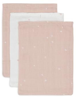Jollein Lot de 3 gants de toilette pour bébé - Twinkling, rose sauvage - 15 x 20 cm - 100% coton - Gants de toilette pour bébé - Certifié Oeko-Tex