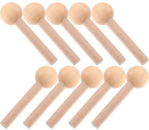 NUOBESTY 10 StüCk Holzstecker FüR Stecktafel, Umweltfreundliche Hartholz Pegboard Haken FüR Diy Projekte, 60Mm LäNge, 10Mm Durchmesser, Glatte OberfläChe