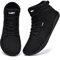 Wizshoe Barfußschuhe Hi top Herren Damen Breite Sneaker Barfuss Schuhe Leicht Walking Zehenschuhe Bequem Unisex Minimalistische Trail Fitness Fitnessschuhe Zero Drop Sohle rutschfest Schwarz 47 EU