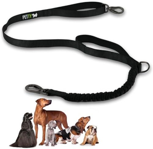 Guinzaglio per Cani con Ammortizzatore, Antishock e Maniglia a Presa Corta- Aggancio Cintura di Sicurezza – Ultraresistente- Ideale per Addestramento Taglia S