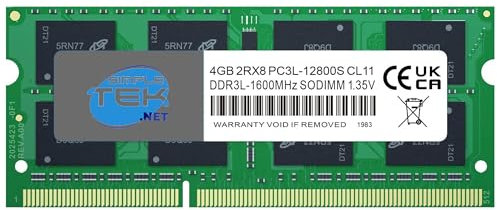 SIMPLETEK - Módulo de memoria RAM para ordenador portátil DDR3L, 4 GB, 1600 MHz, 1,35 V