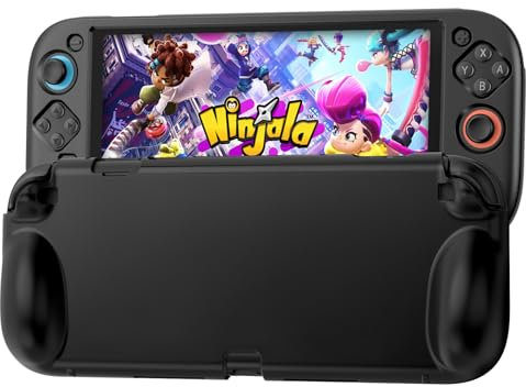 TiMOVO Protective Silicone Case for Nintendo Switch 2, Anti-Scratch Shock-Proof Switch 2 Cover with Ergonomic Grip Design, Soft and Lightweight Anti-Slip Drop Protection Grip Case Protector, Black