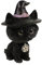 Kremers Schatzkiste Wackelkopf Hexenkatze Schwarz 11 cm Handbemalte Deko Figur Polyresin Hexenhut Pentagramm Gothic Fantasy Skulptur Geschenkidee Halloween Katze Wackelfigur