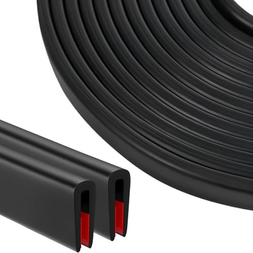 Jyvex 4m Black EPDM Rubber U Channel Edging Trim, 6-8mm, for Sheet Metal, Glass, Car Doors, Steel Plates, Table Corners