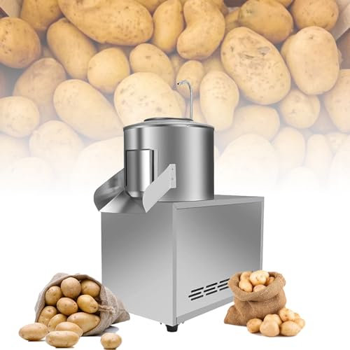 240KG/400KG - Hour Commercial Electric Potato Peeler Machine (Friction Peeling), Automatic Potato Peeler Washer (All Steel Body), for Taro Ginger Sweet Potatoes Peeling Use,400Kg/H