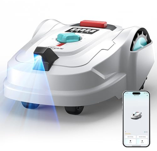 YARDCARE M800Plus Mähroboter ohne Begrenzungskabel, GPS & KI Vision, 800 m² Rasenmäher Roboter, U-förmiger Mähmodus, 150-fache Hinderniserkennung, automatische Aufladung, App-Steuerung