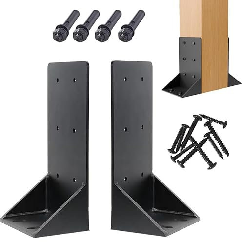 Pfostenträger 70x70mm, Pfostenanker mit Verstärkungsrippen, verstellbare aufschraubhülse für holzpfosten, Pergola Halterungs für Pfosten, Deck Geländer Briefkasten zaunpfosten zaunpfosten