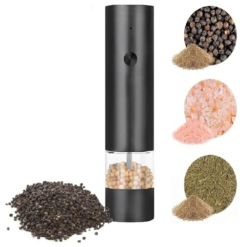 Macina sale e pepe elettrico, ricaricabile tramite USB, con copertura antipolvere, con controllo regolabile, con un pulsante, ricaricabile, elettrodomestici da cucina per sala da pranzo