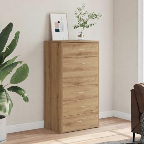 KTHLBRH Sideboard mit 6 Schubladen, Sperrholz, farbig, Mehrzweck-Schrank mit 6 Schubladen für Organisation und Dekoration, 50 x 34 x 96 cm