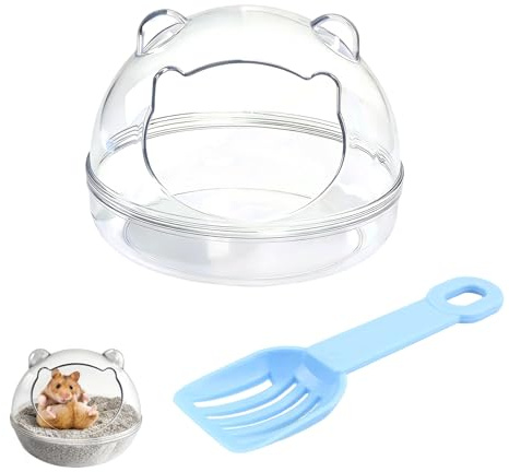 PLUSHCEWT Bain de sable pour hamster - Salle de bain pour hamster - Toilette avec pelle à sable bleue - Accessoires pour petits animaux tels que hamsters nains, souris