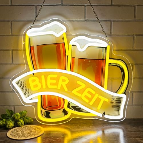 Lxmoneon Bier Zeit Neon Schild,Beer Neon Schild für Wanddekor | USB Bar LED Schild,Bierkrug Neon Sign,Bier Neonlicht für Zuhause Bar Pub Club Party Männerhöhle Geschenk