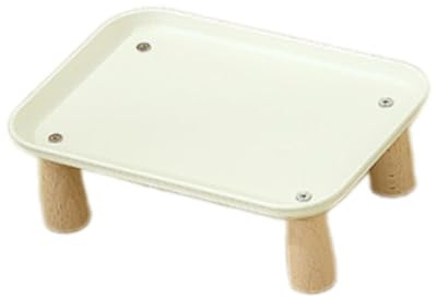 MagiDeal Raised Pet Feeder Stand,Raised Dog Bowl, Feeding Dish Holder, Cat Dog Bowl Tray, Dog Bowl Stand for Dispenser Cats and Dogs, for Home Kitchen Outdoor, CreamColor 24x17x8cm