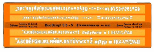 Schriftschablone 3,5 + 5mm für Feinmine 0,3;0,5 Feinfaser 0,1;0,3