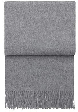 ELVANG - Leichte hellgraue Wolldecke mit 50% Alpaka, 130x200 cm