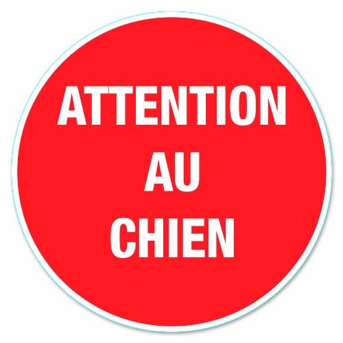 Chapuis DS13 Disque pvc adhésif D170 mm Attention au chien