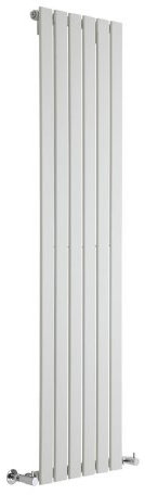 Milano Alpha White Vertical Single Flat Panel Radiator - 1600mm x 420mm
