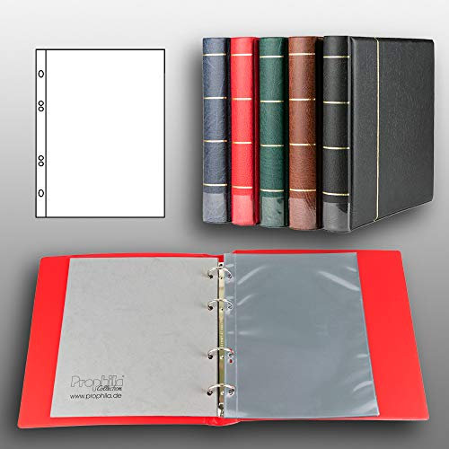Prophila Collection Ersttagsblatt-Album (rot) mit 20 Hüllen für Ersttagsblätter (ETB)