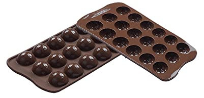 silikomart | SCG34 Silikonform für CHOCO GOAL Pralinen, Antihaft, 18 Pralinen, 1er Pack Form für Süßigkeiten, Easy Choc, Ø 27 h 14 mm, Made in Italy