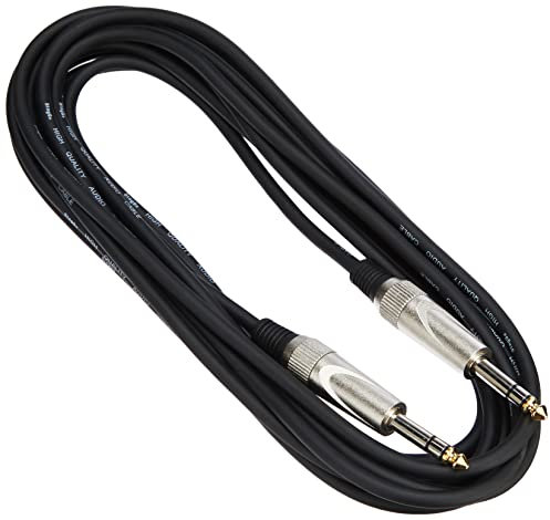 Stagg SAC6PS DL - Cable jack (estéreo, simétrico, acodado, 6 m), color negro