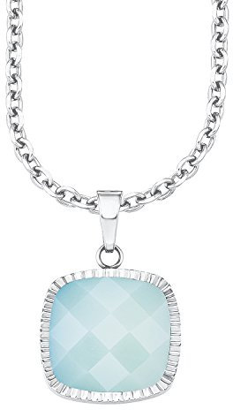 s.Oliver Damen-Kette mit Anhänger Edelstahl Glas türkis 75 cm - 523905