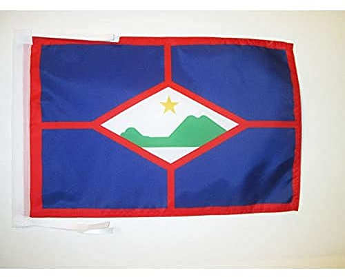 AZ FLAG - Sint Eustatius Flag - 18'' x 12'' - 100% Polyester Statia Small Banner with Two Cords - Fade Resistant - Vivid Colors - 18x12 in - 45x30 Cm