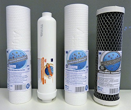 1 x Filtersatz Filter für 5-stufige Umkehrosmose Wasserfilter 500 GPD / 300 GPD Osmose für 10 Zoll Standard Gehäuse