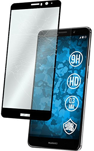 PhoneNatic 1 x Glas-Folie klar Full-Screen schwarz kompatibel mit Huawei Mate 9 - Schutzglas für Mate 9