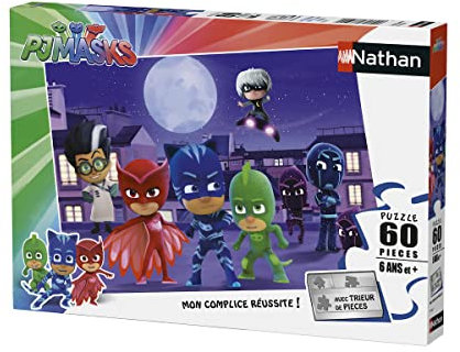 Nathan 86585 – Puzzle – pyjamasques gegen die Super bösen – 60-teilig