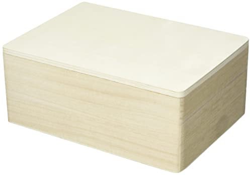 Artemio Set de 2 Boîtes Rectangulaire, Bois, Beige, 22 x 9 x 16 cm 14002310